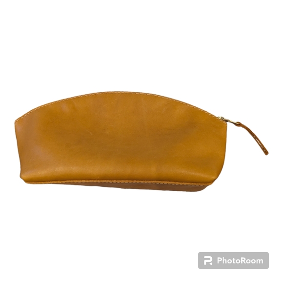 Portland Leather Total Eclipse Make Up Bag in Sunflower - Picture 2 of 7